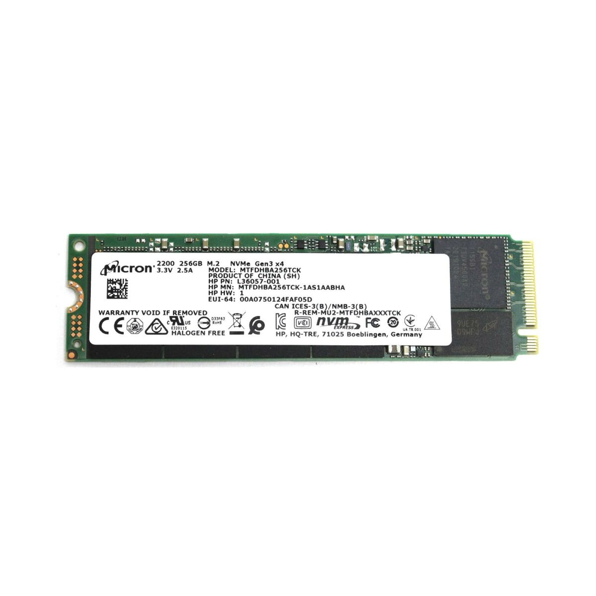 Micron discoduro 256GB SSD NVMe FULL